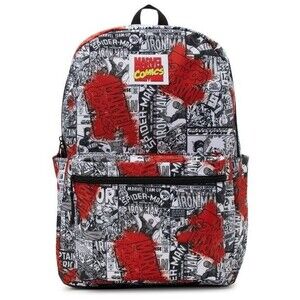 Disney Marvel Comics Avengers 17" Large Laptop Red & White Backpack Bookbag NWT